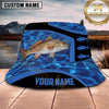 Maxcorners Fishing Green Flame Fishing with Bold Graphic Personalized Name 3D Bucket Hat (13 Fish Species)