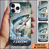 Maxcorners Green Grunge Water Splash Personalized Name Phone Case (13 Fish Species)