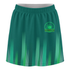 Maxcorners Personalized Green Stripes Lights Trouser Skirts With Shorts Underneath, Bowling Skorts With Pockets