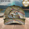 Maxcorners Fishing Olive Scale Arc Hook Logo Personalized Name 3D Cap (12 Fish Species)