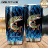 Maxcorners Fishing Tumbler Electric Blue Fire Design Personalized Name Tumbler (13 Species)