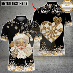 Maxcorners Darts Leopard Print Santa Heart Multicolor Customized Name, Team Name 3D Shirts