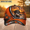 Maxcorners Dog Hunting And Duck Orange Black Curved Stripe Marsh Sunset Scene Multiple Options Personalized Name 3D Cap