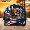 Maxcorners Dog Hunting And Duck Navy Blue Patriotic American Flag Personalized Name 3D Cap