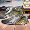 Maxcorners Fishing Metallic Green Fish Scale Abstract Sport Personalized 3D Bucket Hat (13 Fish Species)