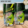 Maxcorners Fishing Tumbler Lime Green Diagonal Racing Design Personalized Name Tumbler (13 Species)