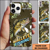 Maxcorners Olive Geometric Grunge Personalized Name Phone Case (13 Fish Species)