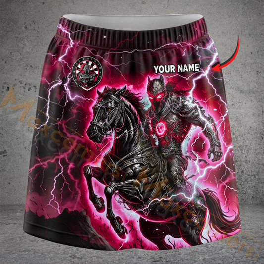 Maxcorners Darts Lightning Dark Knight Horse Personalized 3D Skirts With Shorts