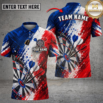 Maxcorners Darts France Flag Geometric Bowling Strike Personalized Name 3D Unisex Shirt