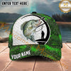 Maxcorners Fishing Green Honeycomb Hook Angler Personalized Name 3D Cap (12 Fish Species)