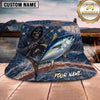 Maxcorners Fishing Dark Lightning Fishing Illustration with Dramatic Effect Personalized Name 3D Bucket Hat (13 Fish Species)