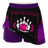 Maxcorners Customized Bowling Trouser Skirts With Shorts Underneath, Bowling Esports Purple Pattern Skorts With Pockets For Bowler