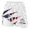 Maxcorners Customized Bowling Trouser Skirts With Shorts Underneath, Bowling American Flag Scratches Skorts With Pockets