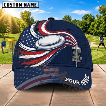 Maxcorners Disc Golf Flying Disc & Dynamic Swirl Graphic Customized Name 3D Cap
