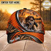 Maxcorners Dog Hunting And Duck Orange Black Curved Stripe Marsh Sunset Scene Multiple Options Personalized Name 3D Cap