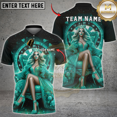 Maxcorners Darts Queen Crown Dartboard Multicolor Customized Name, Team Name 3D Shirts