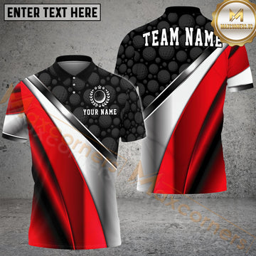 Maxcorners Golf Metallic Plate Pattern Personalized Name, Team Name 3D Shirt (6 Colors)