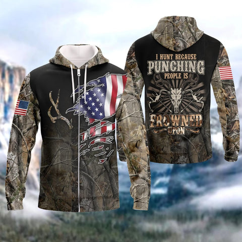 Maxcorners Hunting No Punching Shirt 3D All Over Printed Clothes