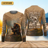 Maxcorners The Best Things In Life Are Wild And Free Custom Name Bigfoot Fishing SPF Shirt For Men, Gift For Fisherman