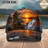 Maxcorners Fishing Skull Angler Sunset Lake Personalized 3D Cap