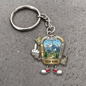 Maxcorners Hiking Cute Mountain Backpack Character Customized Name 3D Keychain And Ornament