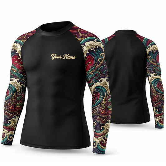 Maxcorners Personalized Vintage Tattoo Black Shirt with Full Color Ornamental Tattoo Sleeves 3D All Over Printed Shirts, Best Gifts for Tattoo Lovers