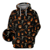 Maxcorners Pattern Golf Shirt, Halloween Skeleton With Pumpkin Golf Polos, Funny Golf Shirt For Men