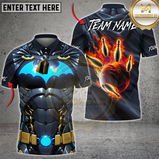 Maxcorners Dark Knight Bowling Multi Options Personalized Name, Team Name 3D Shirts