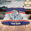 Maxcorners Fishing Patriotic Compass Personalized Name 3D Bucket Hat (12 Fish Species)