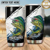 Maxcorners Fishing Tumbler Black White Lightning Crack Design Personalized Name Tumbler (13 Species)