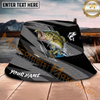 Maxcorners Fishing Gray Strike Splash Personalized Name 3D Bucket Hat (12 Fish Species)