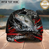 Maxcorners Fishing Black Red Lightning Splash Personalized 3D Cap (12 Fish Species)