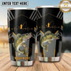 Maxcorners Fishing Tumbler Black Gold Heartbeat Angler Design Personalized Name Tumbler (13 Species)