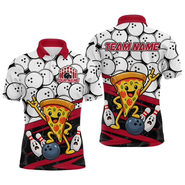 Maxcorners Custom Funny Pizza Bowling Shirt for Men Fast Food Bowling Jersey