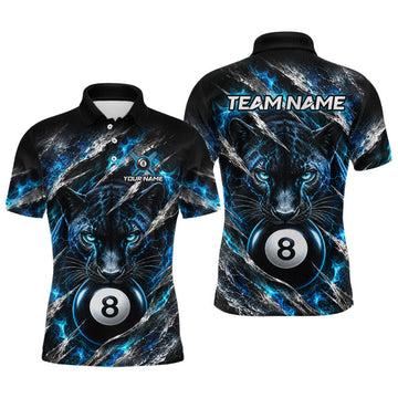 Maxcorners Custom Panther 8 Ball Billiard Shirt Pool Billiard Jersey for Men LM0410