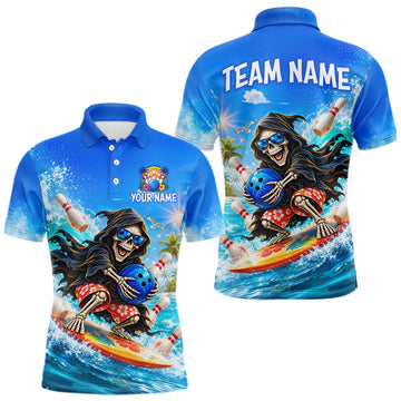 Maxcorners Custom Funny Grim Reaper Bowling League Shirts for Men Bowling Team Jersey