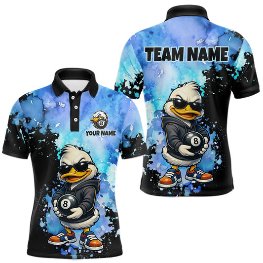 Maxcorners Custom Funny Duck Billiard Shirt for Men 8 Ball Billiard Team Jersey Pool Shirt Unisex