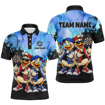 Maxcorners Custom Funny Duck Darts Shirt for Men Buddy Dart Team Jersey Polo & Quarter-Zip