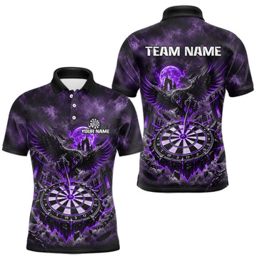 Maxcorners Custom Purple Raven Dart Shirt Moon Gothic Dart Team Jersey for Men