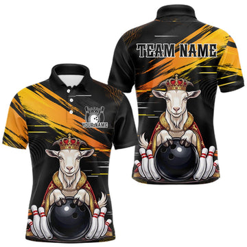 Maxcorners Custom King Goat Bowling Shirt for Men Crown Bowling Team Jersey LM0609