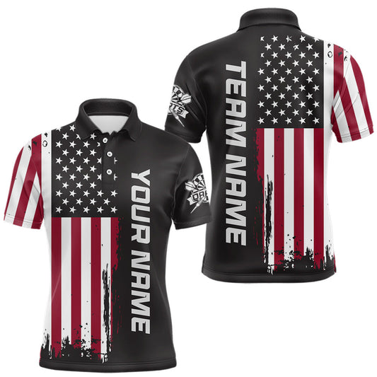 Maxcorners Custom American Flag Brown Dart Shirt for Men, Patriotic Dart Team Jersey and Dartboard Outfit