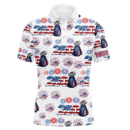Maxcorners America 250th Anniversary Golf Polo Shirt For Men, Patriotic USA Golf Shirts, Group Golf Gift