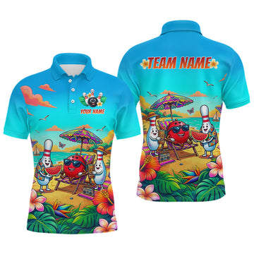 Custom Summer Bowling Jersey for Men Unisex Bowling Shirts for Team Polo & 1/4 Zip LM1203