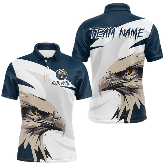 Maxcorners Custom Eagle 8 Ball Billiard Shirts for Men Billiard Tournament Billiard Team Shirts Polo & 1/4 Zip