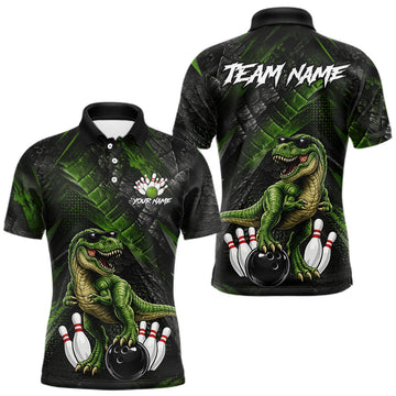 Maxcorners Custom Funny Dinosaur Bowling Jersey for Men Bowling League Bowling Team Shirts LM0607