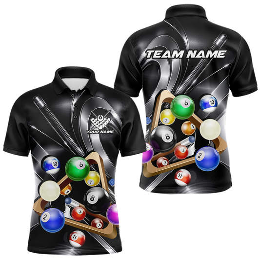 Maxcorners Custom Ball Pool Shirts Grey Billiard Shirt for Men Billiard Team Jersey Billiard League LM2704