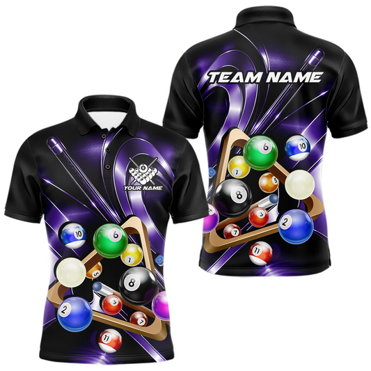 Maxcorners Custom Ball Pool Shirts Purple Billiard Shirt for Men Billiard Team Jersey Billiard League LM2704