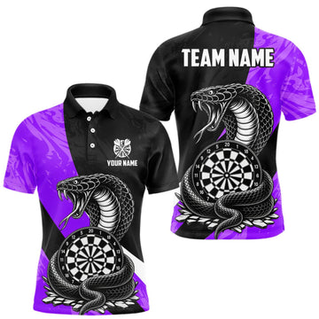 Maxcorners Custom Purple Cobra Snake Darts Shirt for Men Darts Team Jerseys Dartboard Shirt LM1508