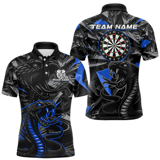 Maxcorners Green Custom Cobra Snake Dart Shirts for Men Dart Team Jersey Dartboard Gifts Polo & 1/4 Zip