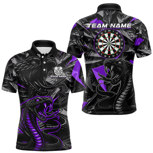 Maxcorners Red Custom Cobra Snake Dart Shirts for Men Dart Team Jersey Dartboard Gifts Polo & 1/4 Zip